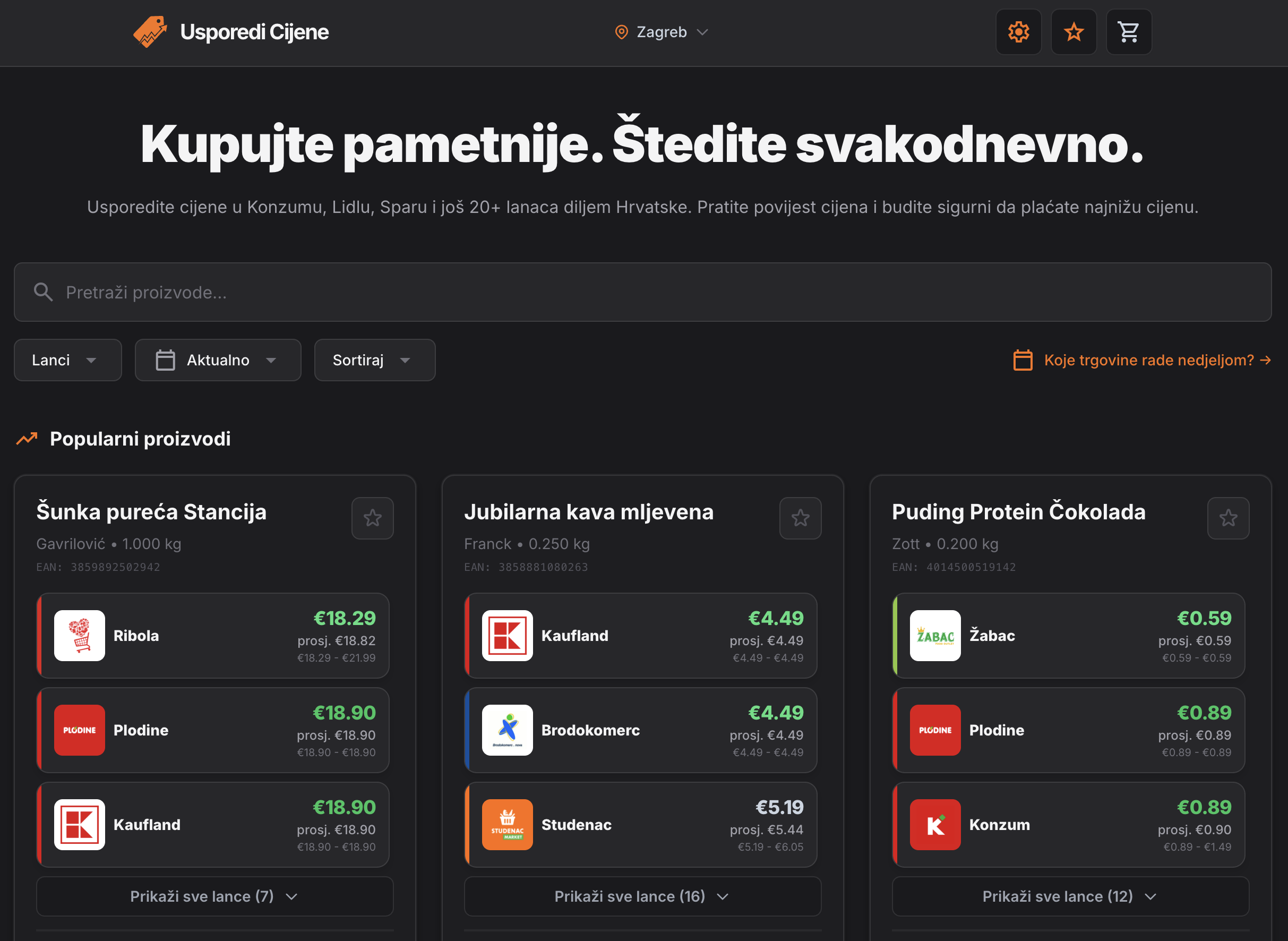 Usporedi Cijene screenshot